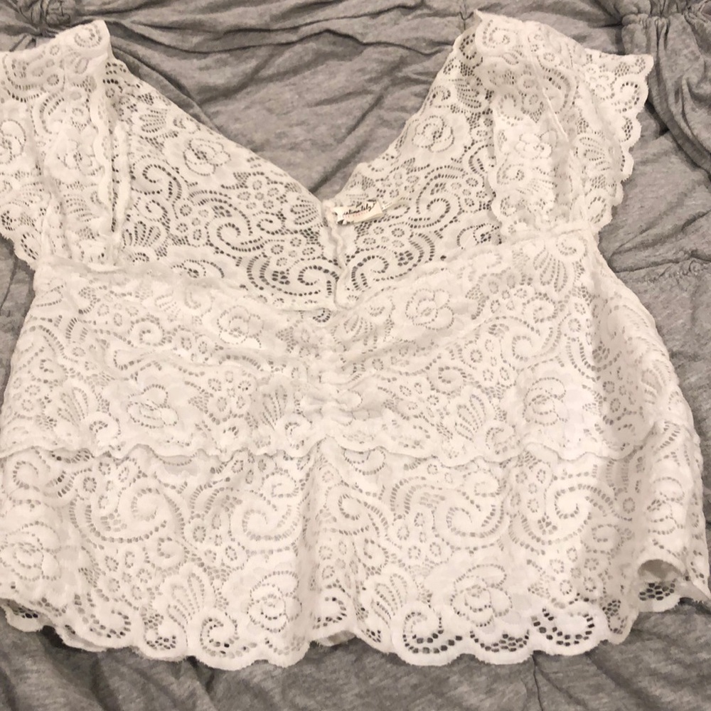 White lace shirt